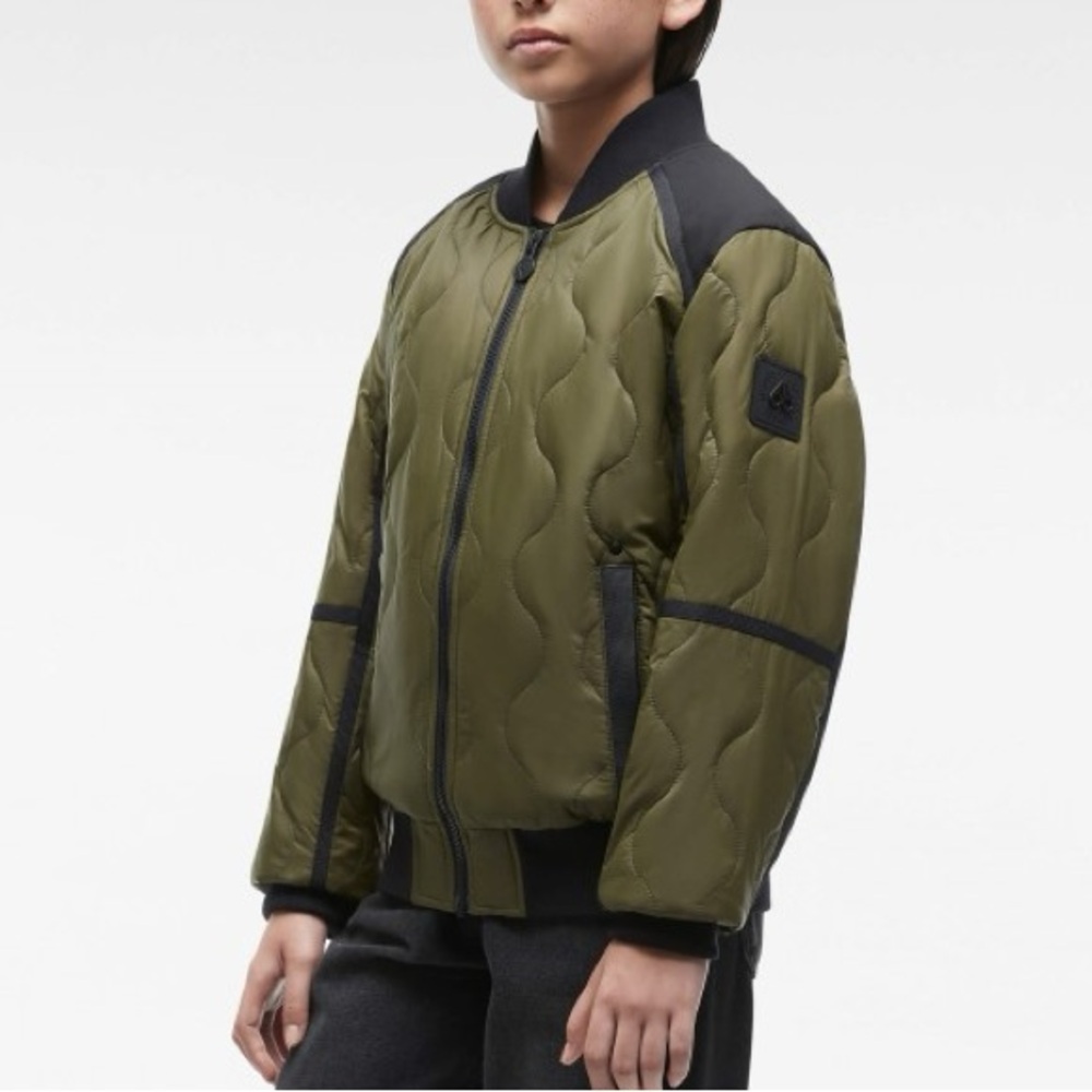 Moose Knuckles (Youth) Olive Bomber Jacket